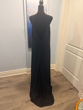 Y2K Black Sparkle Strap Maxi Dress